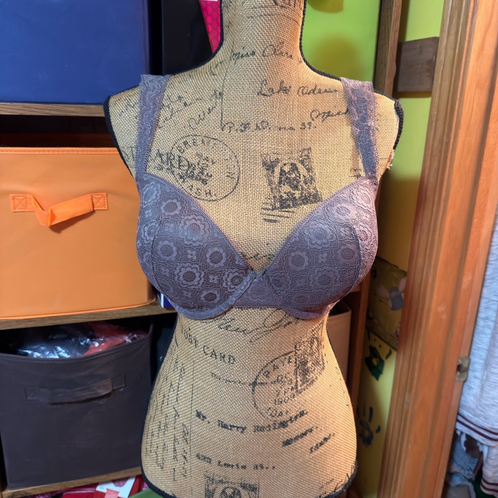 Aerie Lace Back Bra - Brownish gray